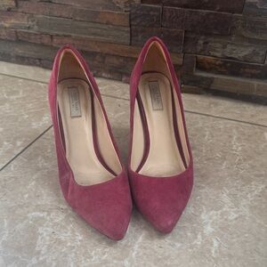 Cole Haan Women's Suede Pointed-Toe Pumps in Burgundy